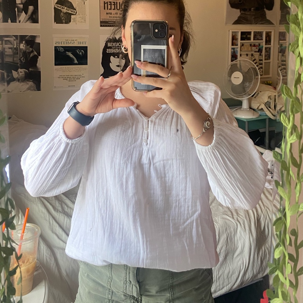 Long sleeve old navy linen top
